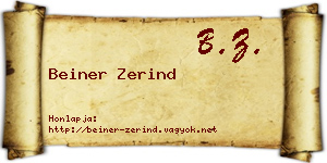 Beiner Zerind névjegykártya